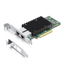 10Gtek 10Gb PCI-E NIC Network Card, Dual Copper RJ45 Port, with Intel X540 Controller, PCI Express Ethernet LAN Adapter Support Windows Server/Window