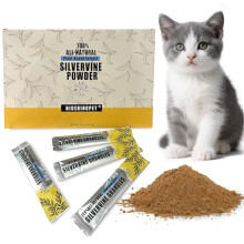 NICERINC PET 20Pack Silvervine Powder Lickable Formula Individually Packaged for Cat Toys,Organic Gall Fruit Powder(Matatabi),Refillable Catnip Toys