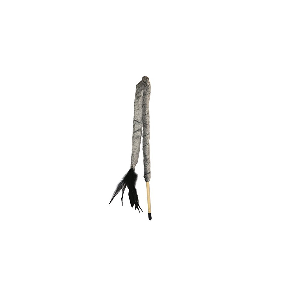 Rosewood Jolly Moggy 100% Natural Catnip Long Tail Teaser, Cat Toy – Interactive Feather Teaser With Natural Catnip For Stimulating Play And