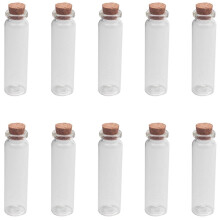 10 stuks 20 ml mini transparante wensflesjes met kurk voor in huisdecoratie