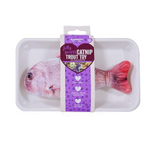 Rosewood Jolly Moggy Red Snapper Cat Toy – Natural Catnip Plush Kicker Toy, Soft Fish Shape with Eco‑Friendly Packaging – Stimulates Pouncing,