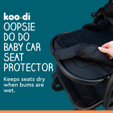 KooDi Oopsie Do Do Baby Car Seat Protector Pushchair Liner Black Twi