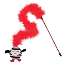 Rosewood Striped Penguin Feather Teaser Cat Toy
