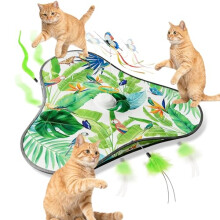 Emwel Cat Toys for Indoor Cats Adult, Interactive Cat Feather Toy for Kitten, Automatic Kitten Game, Chirping & Motion Activate, Hunting Games &