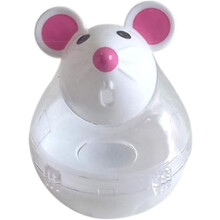 Ymhapp Beige Interactive Cat Toy, Mouse Shape Treat Dispenser, Food Storage Holder for Indoor Cats and Kittens, Cat Mice and Animals Toys for Pet