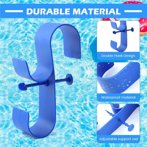 Adjustable Above Ground Pool Pole Hanger Pool Pole Hook for Telescopic Poles Skimmers Leaf Rakes 1