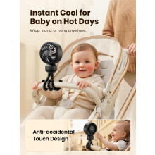 Warmco Portable Pram Fan 4000mAh Rechargeable Clip On Fan Up to 15H 4