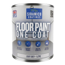 SIRAMICO COATINGS One Coat Anti-Slip Floor Paint | 1 Litres | 5 Modern Colours I Waterbased, Quick Drying Formula | White, Black, Greys (Light Grey,