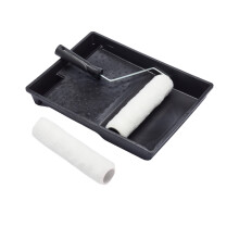 Harris Essentials Walls & Ceilings Twin Set, 1 x Tray, 1 x Frame, 2 x Roller Sleeves, 9", Black, Plastic, Polyester