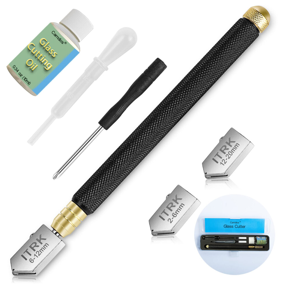 Glass Cutter 2Mm-20Mm, Upgrade Glass Cutting Tool With Glass Cutting Oil, Pencil Style Oil Feed Carbide Tip Glass Cutter For Mirror/Tiles/Mosaic. 1207004719542