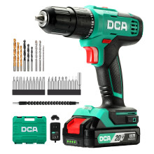 DCA 20V Cordless Hammer Drill Set, 40 N.m Torque, 13mm Keyless Chuck, 22500 IPM, 2 Variable Speeds, 18+1+1 Position, Power Impact Drill with 29 Drill