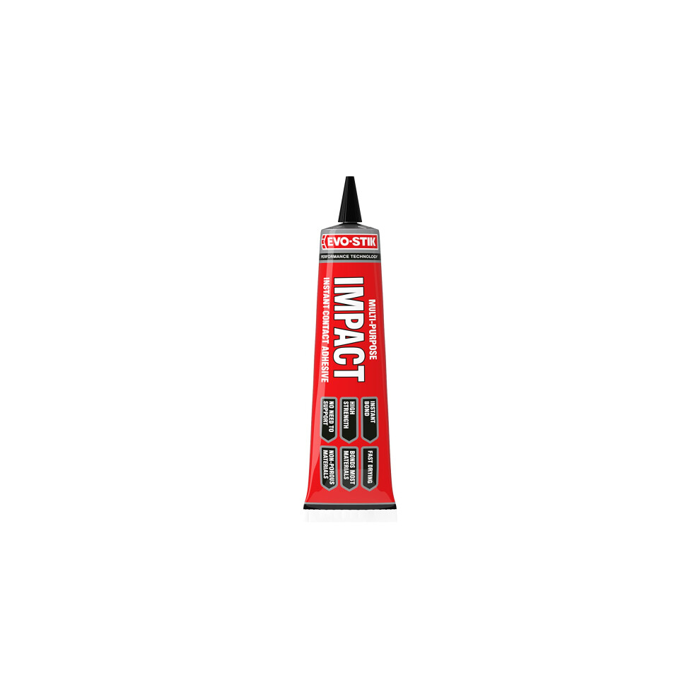 Evo-Stik Impact Adhesive, Multipurpose, High-Strength Adhesive, Bonds Instantly On Contact, Fast Drying, 30G Tube In Blister Pack 8497867921289