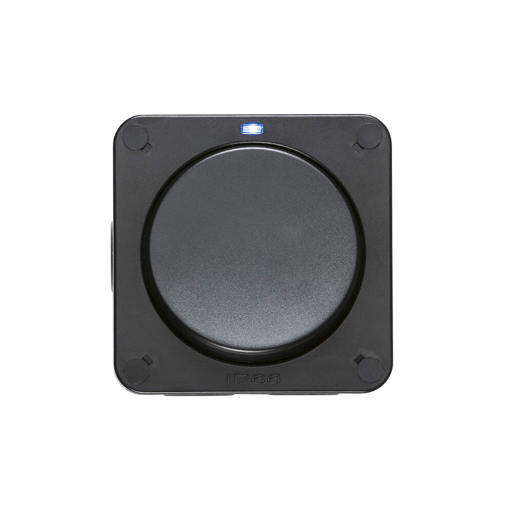Knightsbridge Op2 Outdoor Weatherproof Single Switch, Black, 66.0 Mm*90.0 Mm*90.0 Mm 4222928078275
