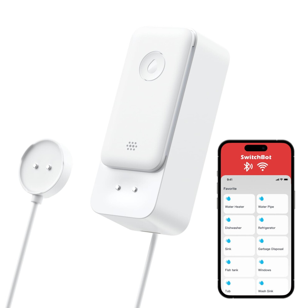 Switchbot Wifi Water Sensor No Hub Required, Smart Water Leak Detector 100Db Adjustable Alerts & App Alerts, Ip67 Waterproof, Wireless Detector For H 8333462180563