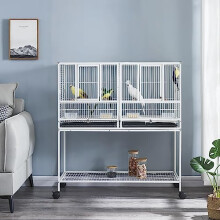 Panana Large Budgie Cage Metal Bird Cage with Stand Rolling Parrot Cage for Cockatiels African Grey Conures Parakeets Lovebird Finch Canary Bird