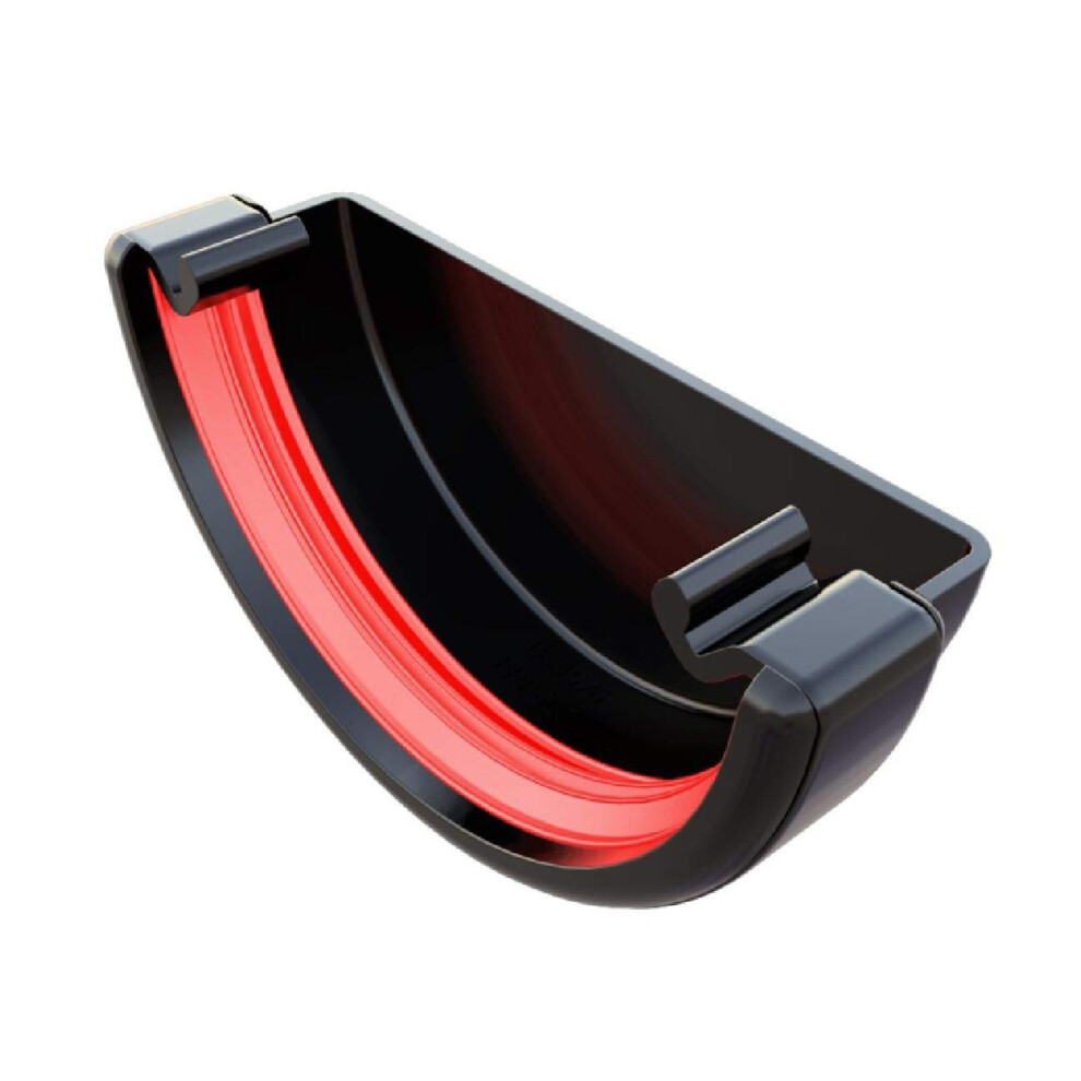 Black Round Gutter External Stop End, Freeflow 112Mm Rain Water Systems 9433668736300