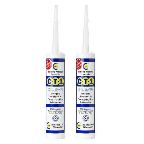 2 x CT1 Clear Sealant Adhesive Clear 290ml, Paste