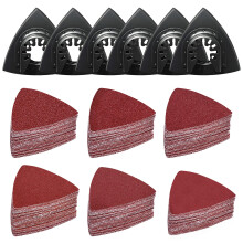 156Pcs Multi Tool Sanding Pad Kit, 6Pcs Triangle Sanding Pads, 150Pcs multitool sanding pad, 40/60/80/120/180/240 Grits Hook & Loop Multitool Sandpap