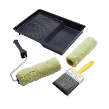 ProDec 9 inch x 1.75" 5 piece Twin Masonry Paint Roller, Frame, 4" Brush and Tray Set, Heavy Duty Paint Roller Set for Painting with Smooth and Textu
