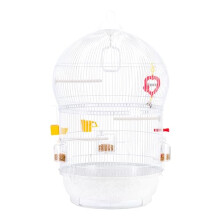 Ferplast Bird Cage BALI Cage for Birds, Canaries, Budgies, Finches, Loverbirds, Metal, Accessories Included Rotating Feeders Perches, 43.5 x 43.5 x h
