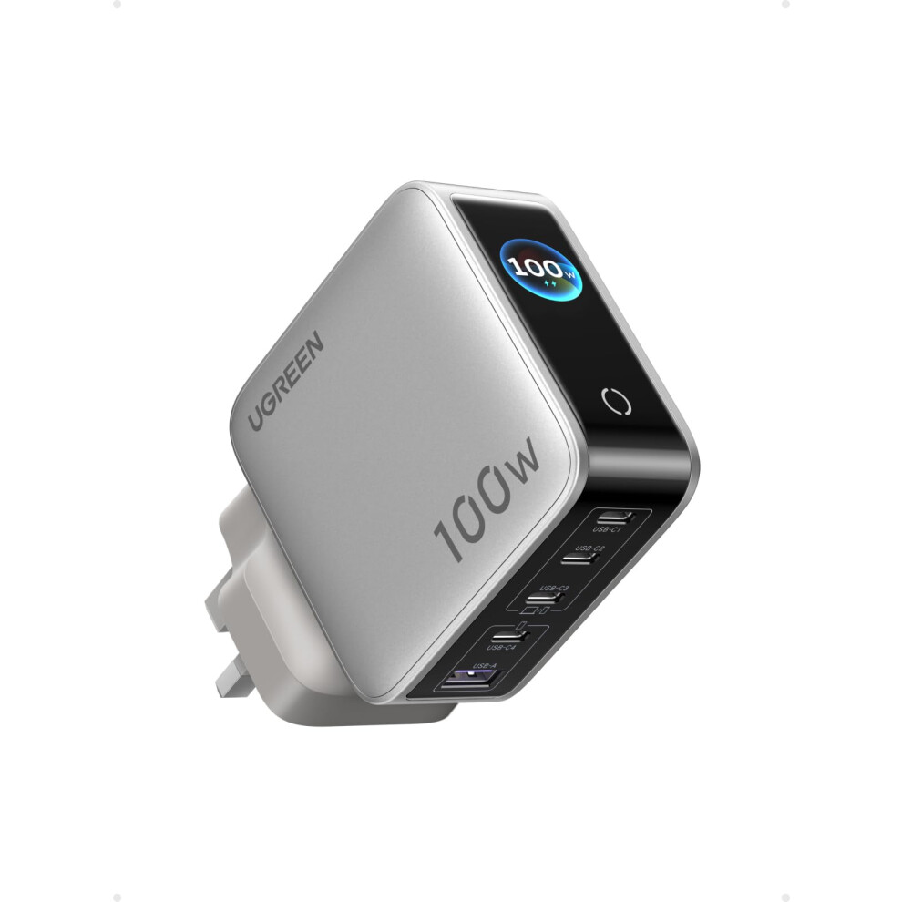 Photos - Other for Computer Ugreen 100W USB C Charger, Nexode Pro 5-Port GaN Fast Charger Plug with Smart Display & Touch Control, Compatible with MacBo