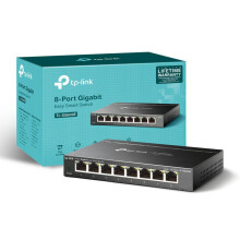 TP-Link TL-SG608E Managed Network Switch, 8-port Ethernet Splitter, Gigabit High-speed, Plug & Play, Network Monitoring Through Web, Desktop/Wall Mou