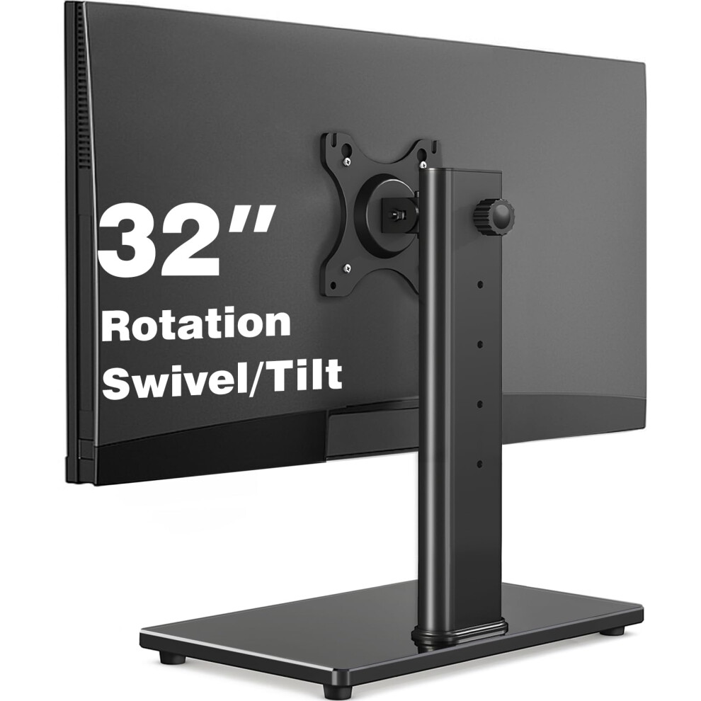 5Rcom Vesa Monitor Stand Free Standing Desk Stand For 13-32 Inch Single Pc Table Top With Swivel Height Adjustment, Max Vesa 100X100mm Max Weight 10K 5942029809439