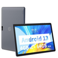 PRITOM 10 inch Android WiFi Tablet, 64GB ROM, 1024GB Expand, Quad Core Processor, HD IPS Screen, 6000mAh Battery, Dual Camera, WiFi, Bluetooth, Table
