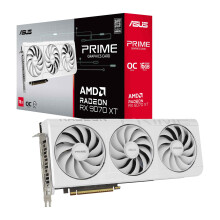 ASUS Prime Radeon RX 9070 XT White OC Edition 16GB GDDR6 Gaming Graphics Card (AMD Radeon RX9070XT RDNA 4, 2.5-Slot, PCIe 5.0, 1x HDMI 2.1b, 3X Displ