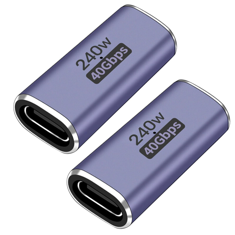 Raykce 2 Pack Usb C Female To Female Adapter 40Gbps Data Transfer 8K@60Hz Video Display 240W Power Delivery Compatible With Usb4 Thunderbolt 3/4 Macb 4539445237338