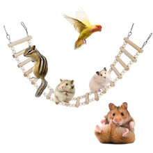 Rat Ladder Bridge Toy, Rat Climbing Toys, Natural Wooden Hamster Ladder Bridge Toy, Cage Accessories for Bird Parrots Parakeets Hamster Cockatiels