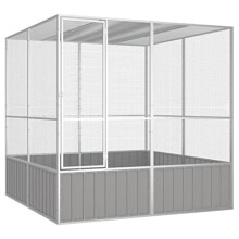 vidaXL Bird Cage Grey 214x217x211cm Galvanized Steel