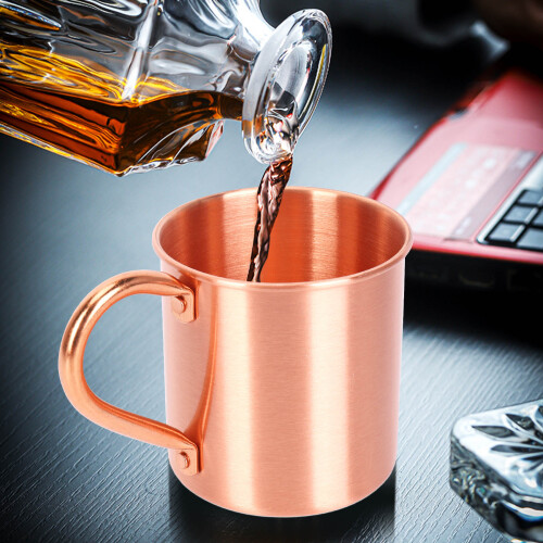 Pure Copper Moscow Mule Mug Solid SläT Utan Innerfoder för Cocktail Kaffe ÖL MjöLk Vattenkopp Hemmabar Dryckesartiklar Cool 1