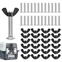 Pet Carrier Fasteners, Replacement for Kennel, M6 Bolts & Butterfly Nuts for Plastic Cat Crate and Dog Crate Accessories, Dog Kennel Accessories, Cat