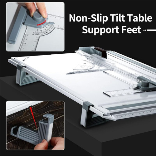 A3 Portable Drawing Board,Multi-Function Metric Drafting Table Drafting Board with Clear Rule Parallel Motion and Angle