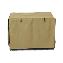 Danish Design Dog Crate Cover - Blackout Lined, Roll-Down Doors - Olive - XXL