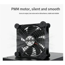 Waveshare USB 5V 120mm Quiet Cooling Fan 3-Speed Adjustable PWM Control High Airflow Anti-Vibration Design for HomeRack 8U