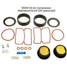 20pcs Oil-Free Silent Air Compressor Repair Kit Cylinder Gaskets Piston Rings Filter Elements for 550W Models