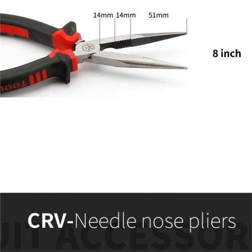 Crome Vanadium8 InchPlier 1Pcs Needle Nose Pliers Press Tool Multi Hand Tool with Double Colour Handle