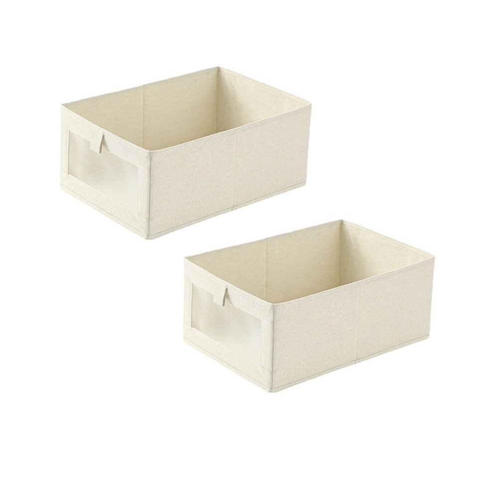 Tlily Fabric Curtain Cotton And Linen Storage Box Wardrobe Storage And Organization Large Clothing Storage Box Foldable Toys