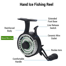 Ice Fishing Reel LightweightDesign Metal Wire Cup Front Fishing Wheel Smooth  Retrieval Suitable for Ice Right Hand