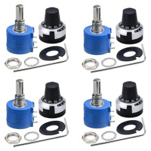 4pcs 3590S-2-103L 10K Ohm Rotary Potentiometer 10-Turn Wire Wound Precision Multi Turn Wirewound Potentiometer