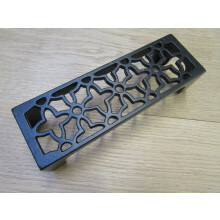 8.25'' x2.75'' Floral Metric Air Brick Vent Black Antique