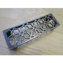 8.2" X 2.75'' Floral Metric Air Brick Antique Iron