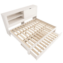 (140x190cm) Canapé-lit simple avec lit tiroir,cadre,rangement,niche,cache,USB/USB-C,sommier,sans matelas
