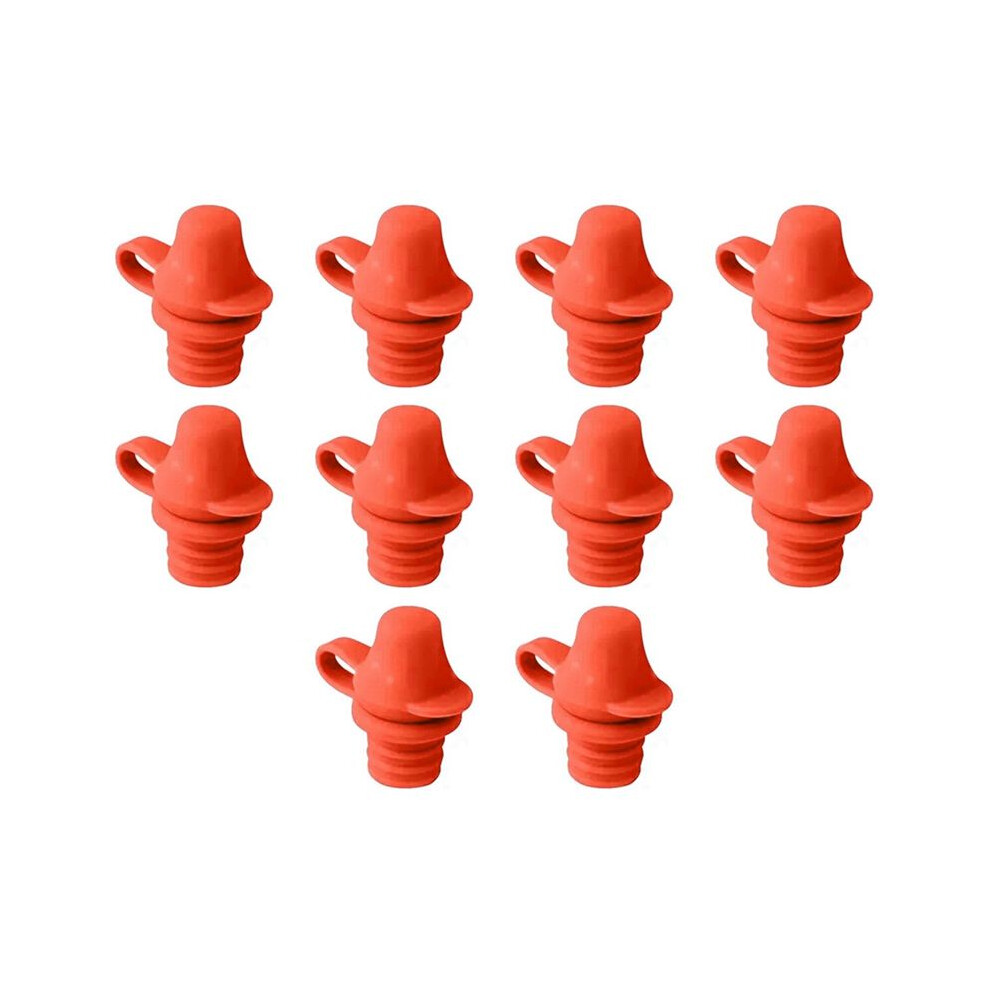 Tlily 10Pcs Portable No Spill Silicone Bottle Topper Spout Adapter With Water Leak Proof Bottle Bottle Topper Spout Red