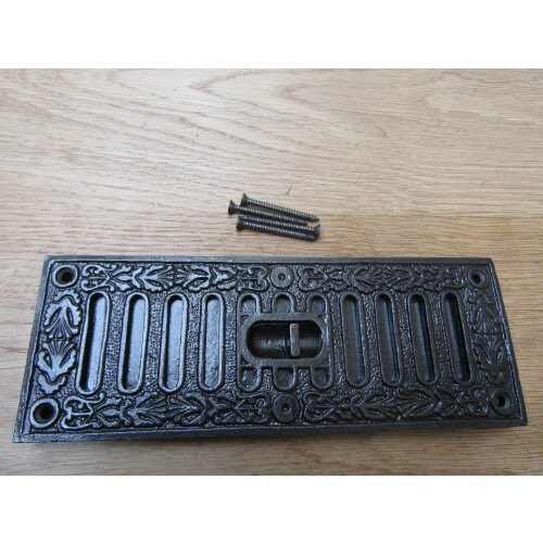 9" x 3" Fancy Sliding Vent Antique iron
