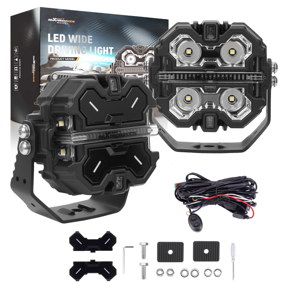 Pair 3.5" Led Pod Spot Beam Side Shooter For Off Road Vehicle Suv 19200Lm Light 6941503313539