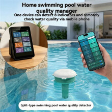 US Plug Tuya Wireless Floating Swimming Pool Water Quality Tester, TDS PH Temperature Detection Sauna&Pool Thermometer