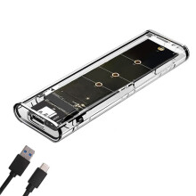 M.2 NGFF Dual Protocol SSD Case Clear USB Type C 10Gbps PCI-E M2 SSD Transparent External Enclosure Hard Disk Box